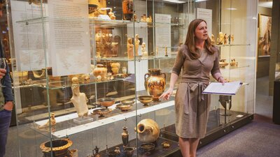 Curator of the ANU Classics Museum describing the objects on display