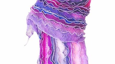 Hand dyed Merino Wool Panelled Wrap