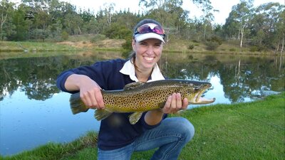 Young lady with big trout