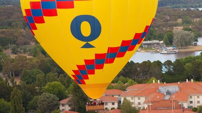 Balloon flying over the Hyatt Hotel Canberra