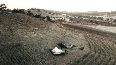 Aerial view of the Edgar cubby, sitting between the vines