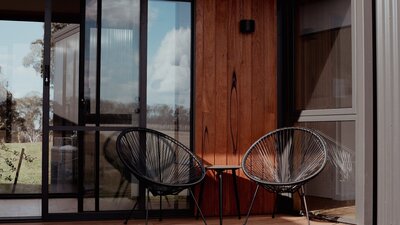 two chairs on the deck