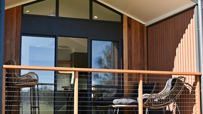 Deck showing bbq and seating area