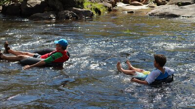 Inner tubes used to float down the river