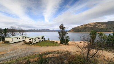 Two waterfront cabins at Reflections Holiday Parks Burrinjuck Waters