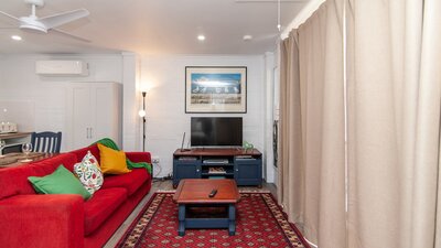 Relax in comfort watching your favourite TV show/movie  on  the  smart TV
