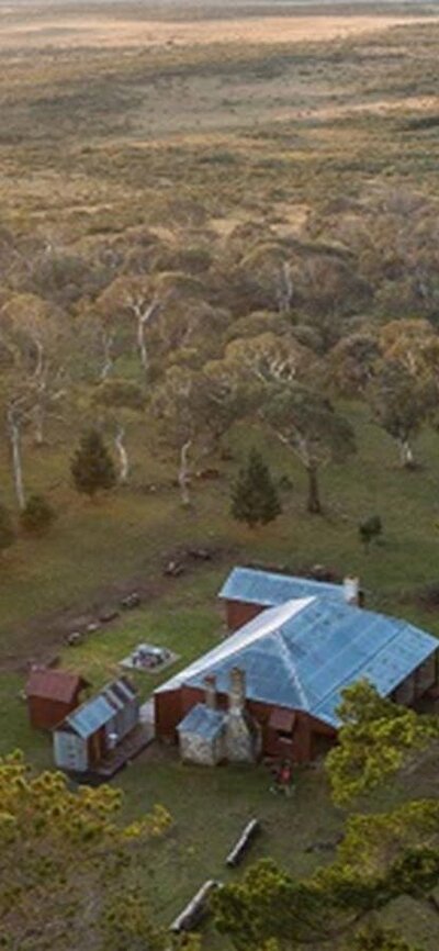 Aerial view of The Pines Cottage, Kosciuszko National Park. Photo: Rob Mulally/DPIE