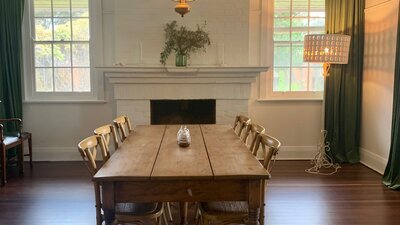 Enjoy the old world charm and relaxed elegance of the home’s formal dining room.