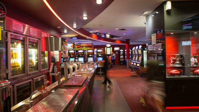 Bar and gaming area Bar and gaming area