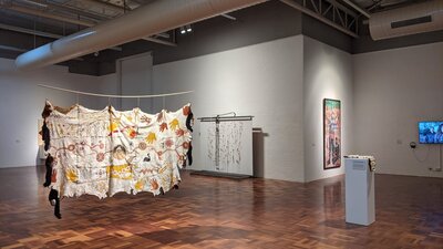 Installation view from Myall Creek and Beyond touring exhibition