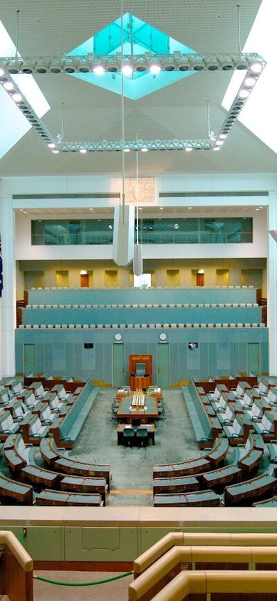 Image of the House of Representatives chamber taken from the viewing gallery