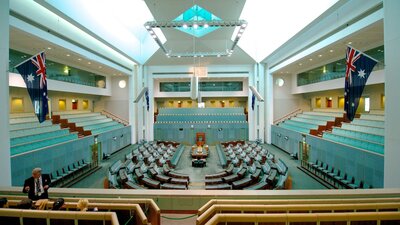 Image of the House of Representatives chamber taken from the viewing gallery