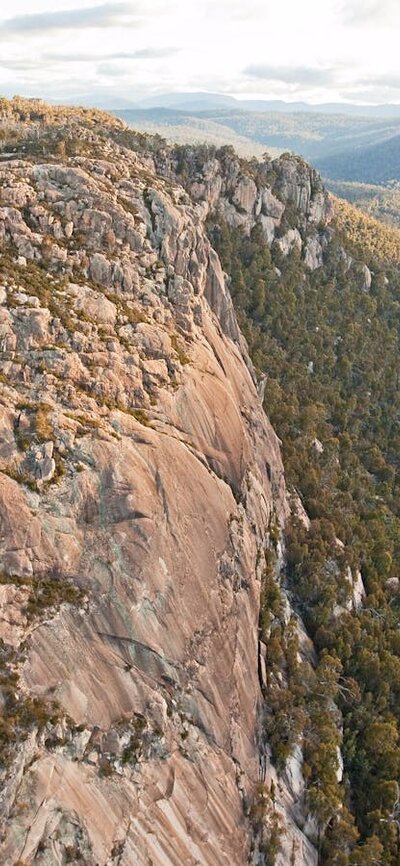 Booroomba Rocks with views to the Brindabella Ranges
