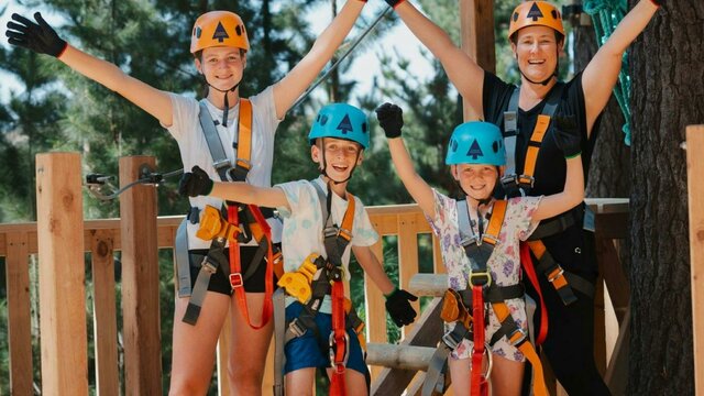 Treetops Canberra - part of the Thrill Seeker Pass family enjoying Treetops Adventure Park Canberra