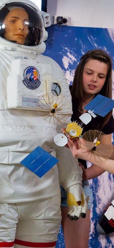 Educational displays in the visitor centre at the Canberra Deep Space Communication Complex