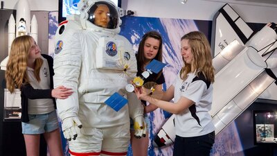 Educational displays in the visitor centre at the Canberra Deep Space Communication Complex