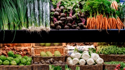 Colourful fruit and vegetables
