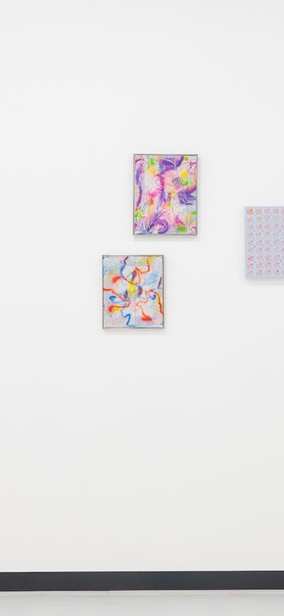 Works by Dionisia Salas, Lucy Chetcuti and Vivienne Binns in Exhibition No.1 at Civic Art Bureau Exhibition No.1 phot of works