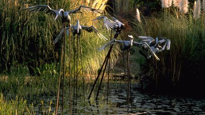 Commonwealth Park pond sculptures