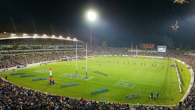 A packed stadium at night A packed stadium at night