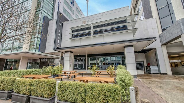City entrance and licensed beer garden entrance
