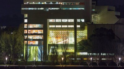 High Court of Australia exterior at night