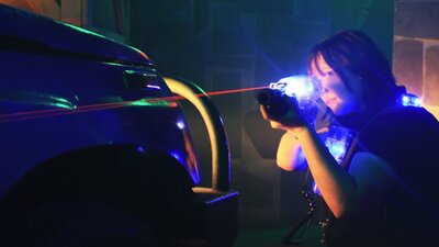 Person playing laser tag