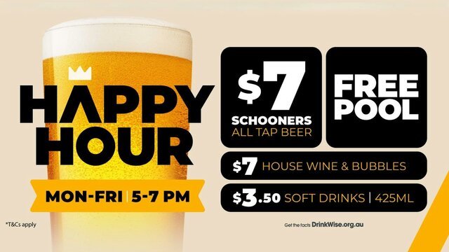 $7 Schooners and Free Pool Game $7 Schooners and Free Pool Game