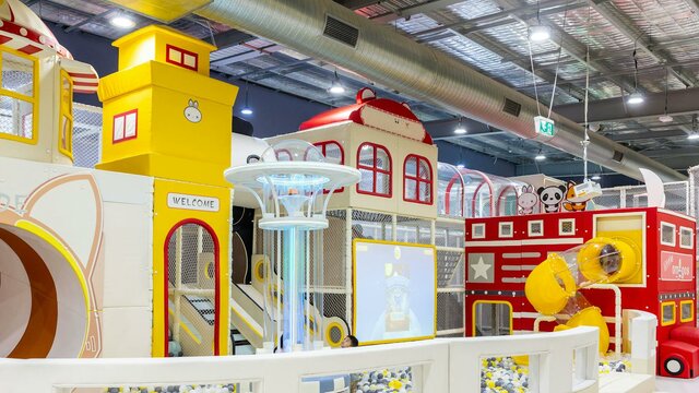 Huge Ball Pit, Slides, Interactive Games and More.