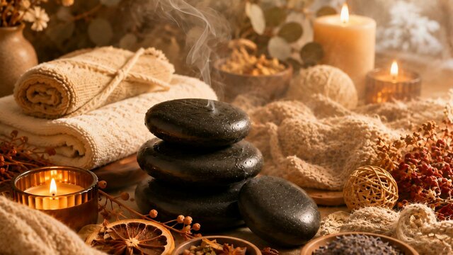 Winter Wellness Massage experience Hot stone and herbal ointment treatments