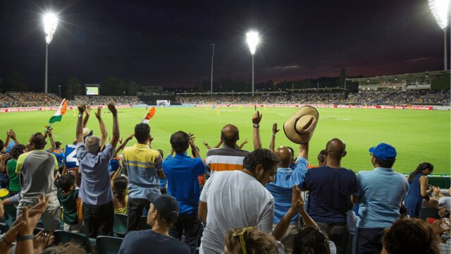 International cricket under the lights Cricket match under the lights at Manuka Oval