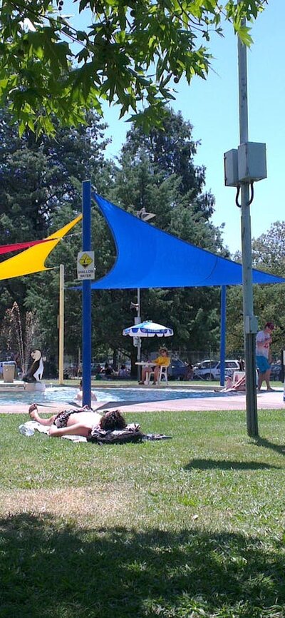 Shaded grass areas at Manuka Pool