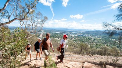 Hikers near the top of Mount Ainslie Hikers near the top of Mount Ainslie