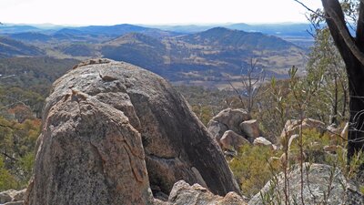 Views across the ranges from Mt Tennant