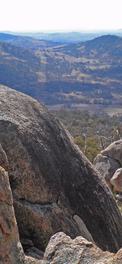 Views across the ranges from Mt Tennant