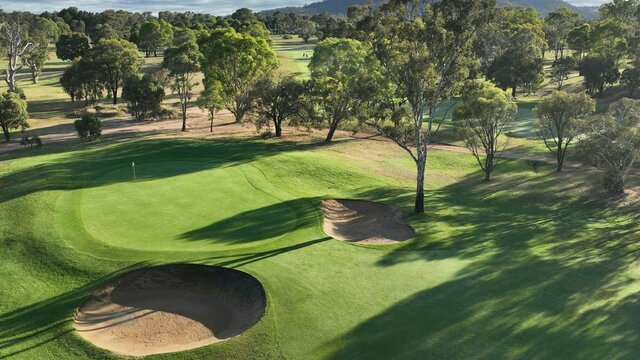 High view of Murrumbidgee's Golf course, hole number 18