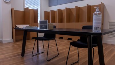 Polling place set up for students to vote