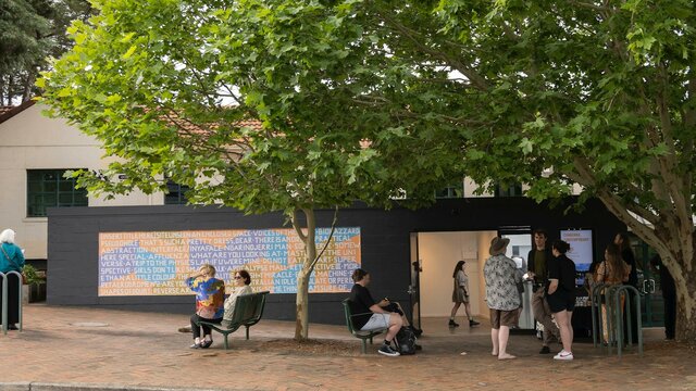 Platform by Canberra Contemporary Image of Platform building with a crowd of people out the front