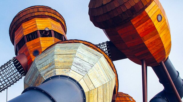 POD Playground Three large oversized acorn cubbies