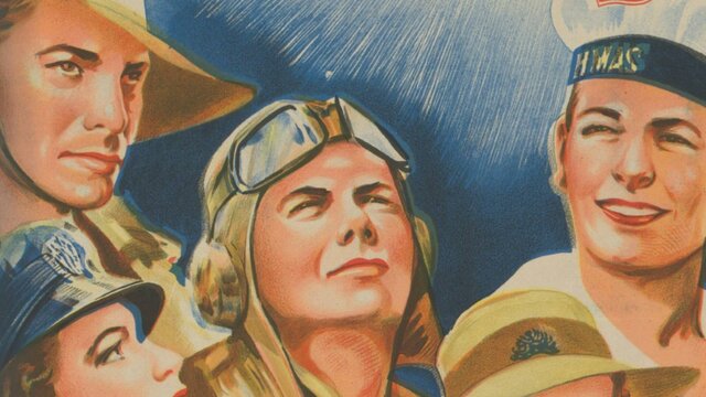 nla.gov.au/nla.obj-2618636268 Illustration of Australians in uniform