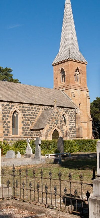 The historic graveyard has graves from Colonial times into the 20th Century