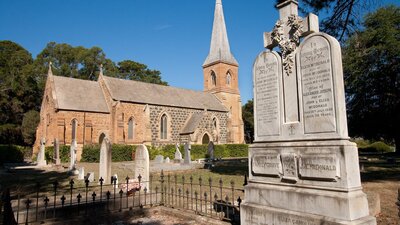 The historic graveyard has graves from Colonial times into the 20th Century