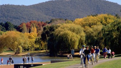 View of Telstra Tower from Lake Burley Griffin