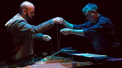 Baritone Michael Lampard and pianist Alan Hicks bow strings in 2018 production The Weight of Light