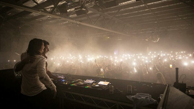 Peking Duk at The Vault Large dance floor with hundreds of torches waving to the DJs