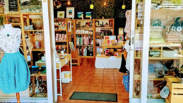 Trove Canberra A view of Trove's shopfront from the outside looking in