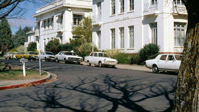 Photograph of historic East Block building, home to National Archives of Australa in Canberra.