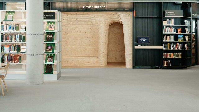 Shelves of books in a library