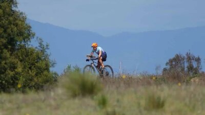 mountain bike orienteer at Cotter Pines, ACT