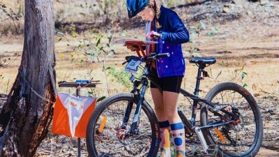 young mountain bike orienteer competes in Canberra